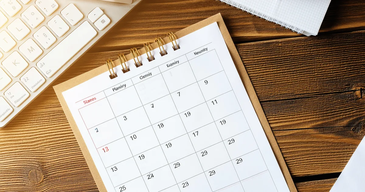 Farm calendar and compliance timeline documents on a wooden desk