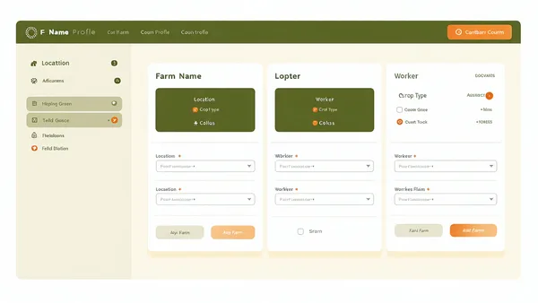 Farm profile setup interface showing crop and season configuration
