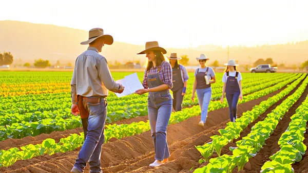 Farm workers arriving and completing onboarding documentation